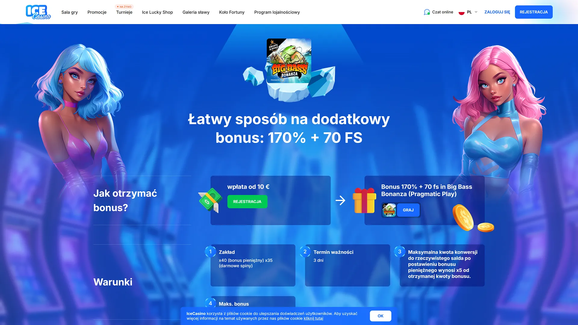 Oferta powitalna i wybór gier w Ice Casino dla polskich graczy